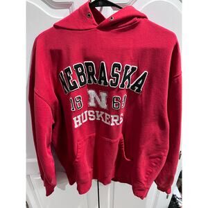 Nebraska Cornhuskers Hoodie Jansport Red Large L NCAA Huskers Sweatshirt
